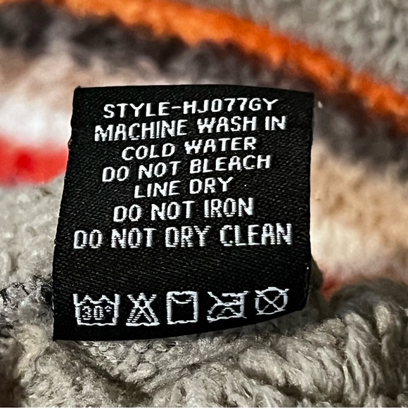 Hooey Stripe Pocket 1/4 Zip Fleece Pullover Men’s Size Small Gray Western Soft - Picture 6 of 10